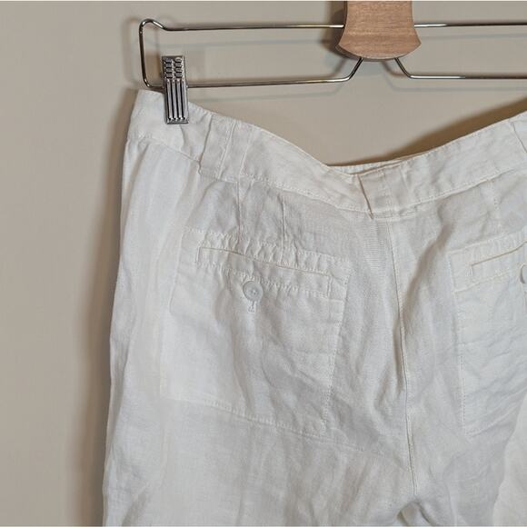 LOFT White Linen Lightweight Tie Utility Pants Size 2 Spring Summer - Picture 4 of 10
